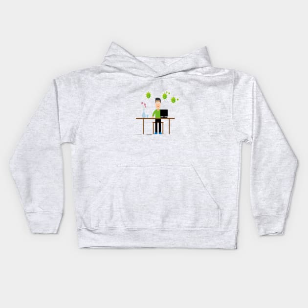 Working Remotely Kids Hoodie by Artistic Design